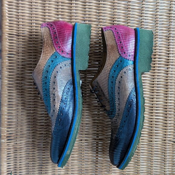 Melvin & Hamilton Colorful Leather Lace-Up Oxford Size 9.5 "Amelie" EUC Women's - Picture 5 of 10